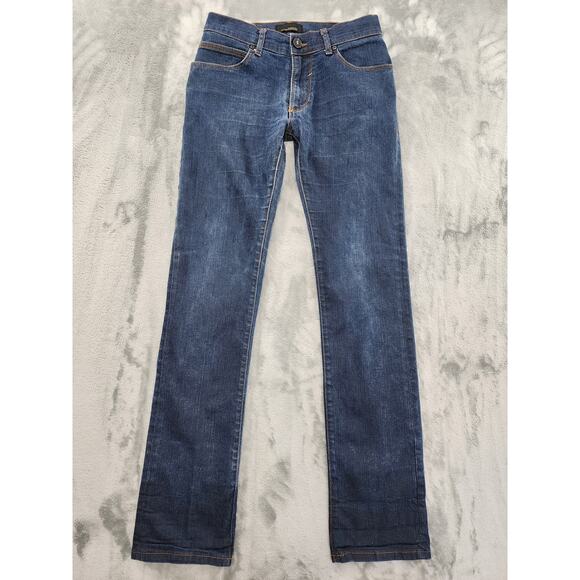 Zara Other - Zara Man Black Tag Straight Leg Denim Jeans Size 30 Blue Dark Wash Stretch Slim